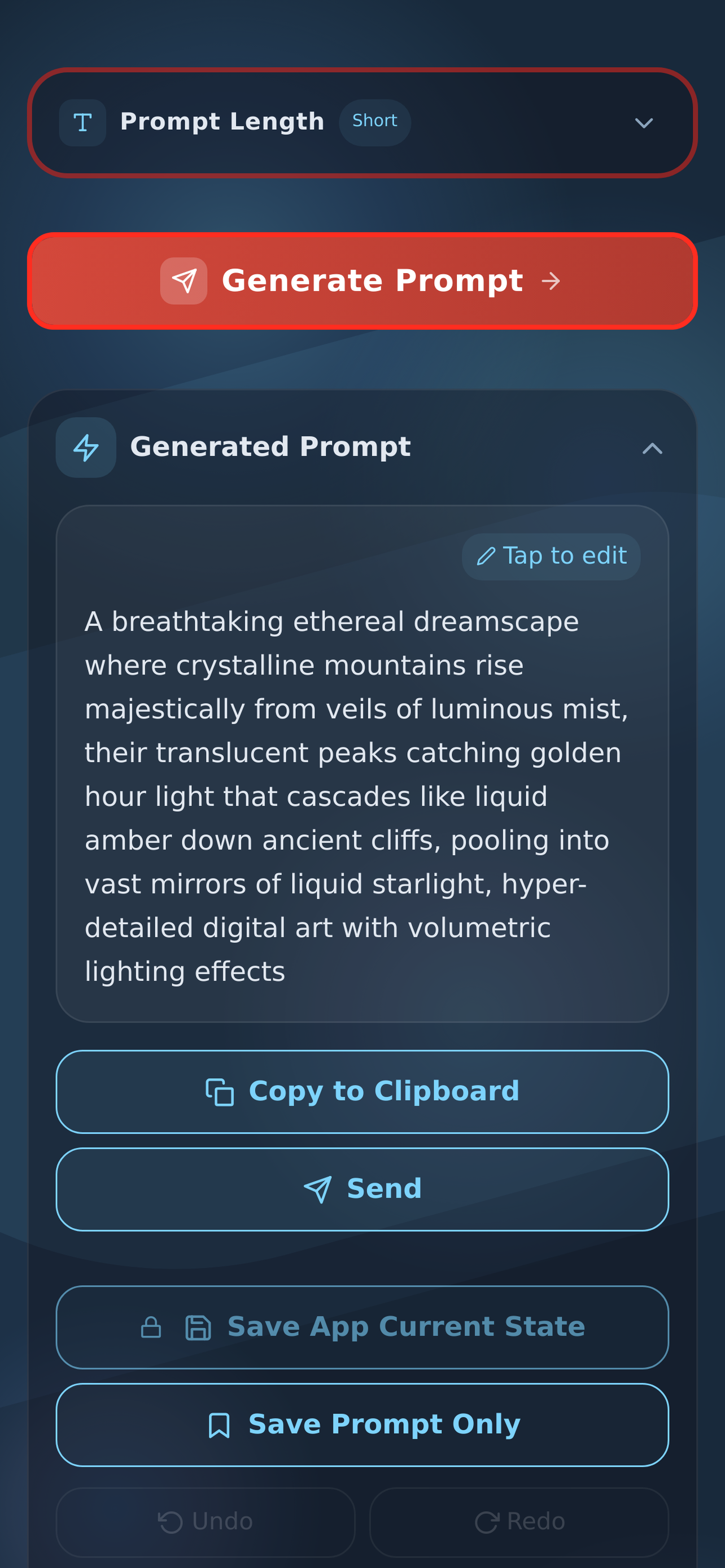 Adjusting prompt length